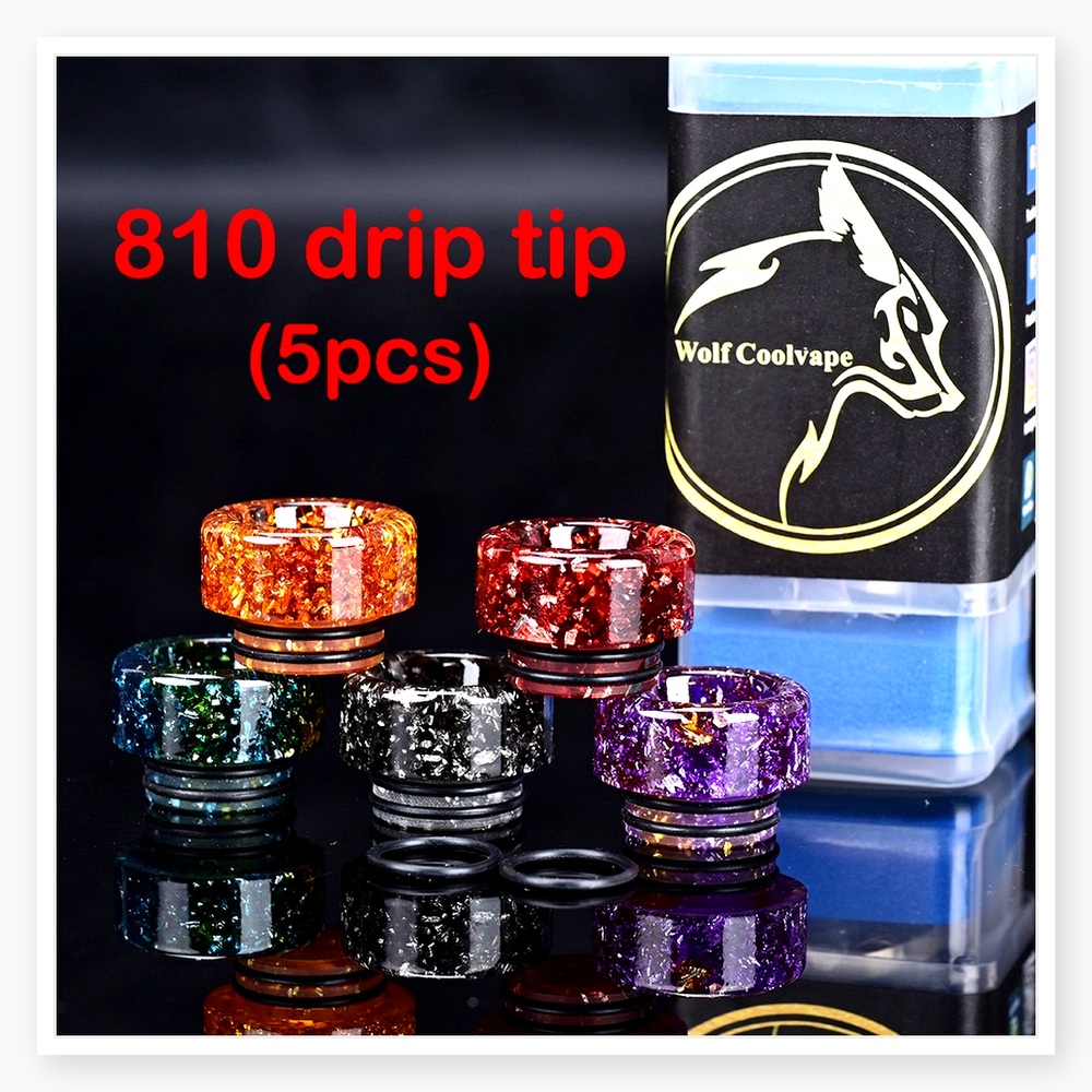 Drip Tip Resin - 5 adet Wolfcoolvape 810 Drip Tips