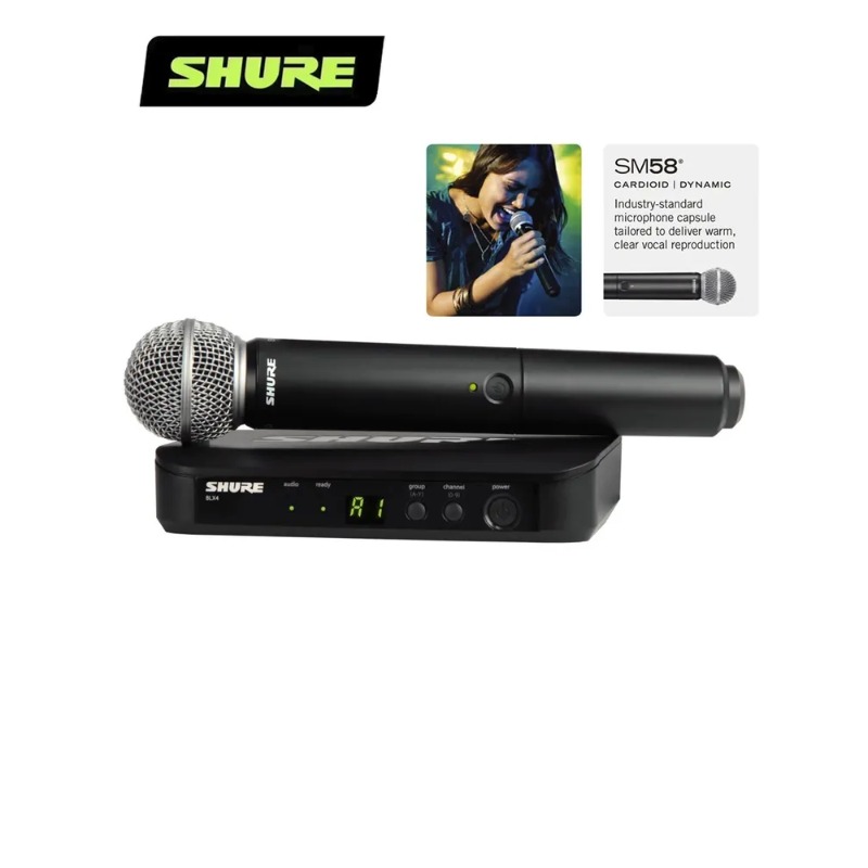 Shure Mic Mv7 - Shure BLX24 Kablosuz Sistem Mikrofonu, Canlı
